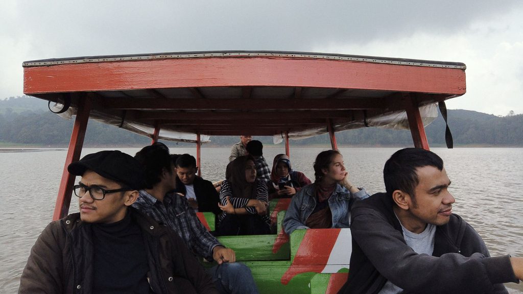 Hubton team on a fishing boat cruising the Patengan Lake