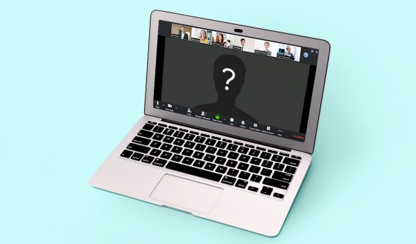 Video call meeting on a laptop